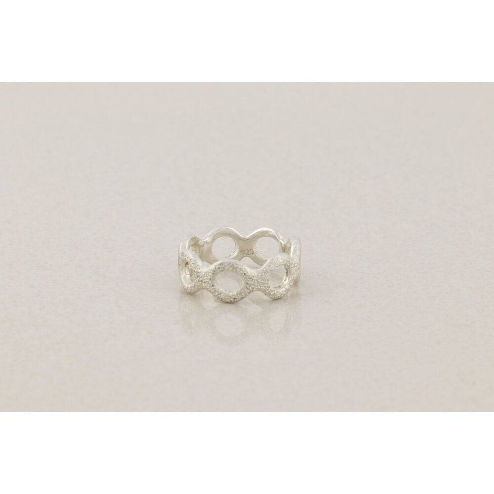 Sterling Silver Textured O Ring Band Circle Design Size 7 - Picture 3 of 6